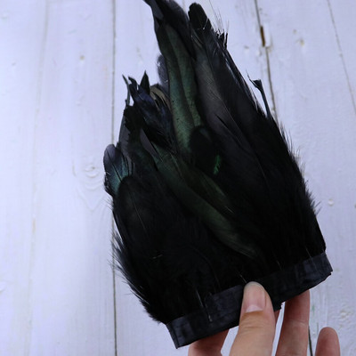 Panglică cu franjuri din pene de cocoș naturale pentru lucrare de ac 13-18 cm Pene albe Pene Decorare Artizanat Accesorii de cusut