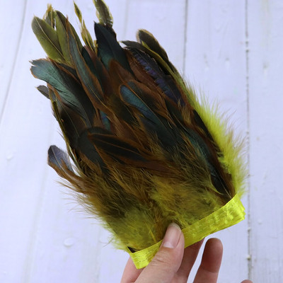 Panglică cu franjuri din pene de cocoș naturale pentru lucrare de ac 13-18 cm Pene albe Pene Decorare Artizanat Accesorii de cusut