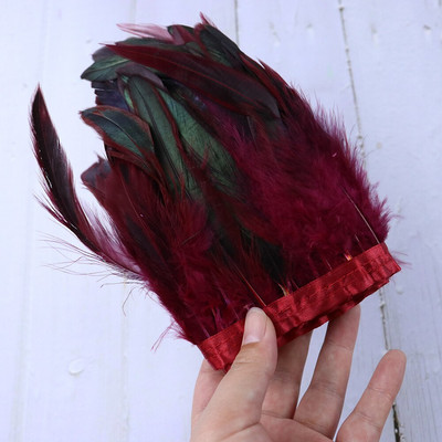 Panglică cu franjuri din pene de cocoș naturale pentru lucrare de ac 13-18 cm Pene albe Pene Decorare Artizanat Accesorii de cusut