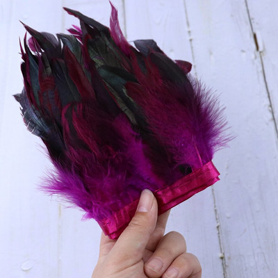 Panglică cu franjuri din pene de cocoș naturale pentru lucrare de ac 13-18 cm Pene albe Pene Decorare Artizanat Accesorii de cusut