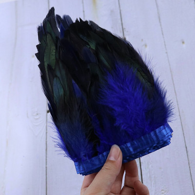 Panglică cu franjuri din pene de cocoș naturale pentru lucrare de ac 13-18 cm Pene albe Pene Decorare Artizanat Accesorii de cusut