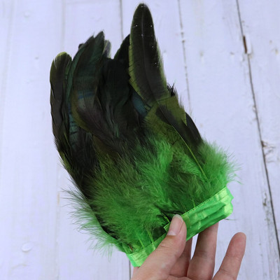 Panglică cu franjuri din pene de cocoș naturale pentru lucrare de ac 13-18 cm Pene albe Pene Decorare Artizanat Accesorii de cusut