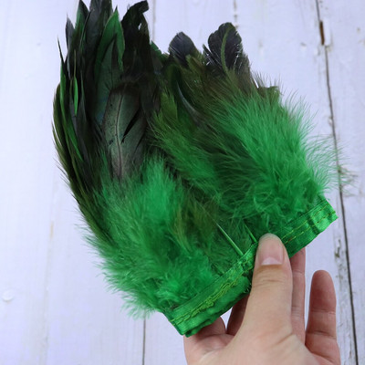 Panglică cu franjuri din pene de cocoș naturale pentru lucrare de ac 13-18 cm Pene albe Pene Decorare Artizanat Accesorii de cusut