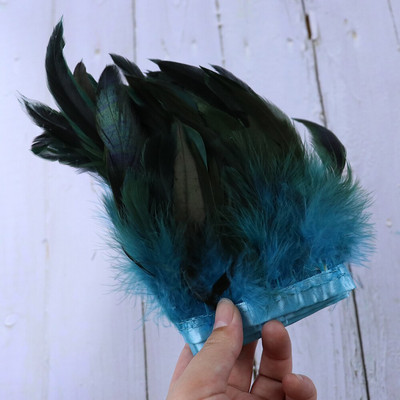 Panglică cu franjuri din pene de cocoș naturale pentru lucrare de ac 13-18 cm Pene albe Pene Decorare Artizanat Accesorii de cusut