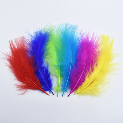 100Pcs/Παρτίδα Marabou Feathers Γαλοπούλα Φτερά για διακόσμηση DIY decor Feather for Crafts Αξεσουάρ κεντήματα Διακόσμηση λοφίου