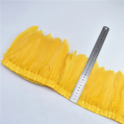 1 metar/lot Obrub vrpce od zlatnog guščjeg perja 15-20 cm Ručno perje za izradu nakita Ukrasna haljina Plumas materijal