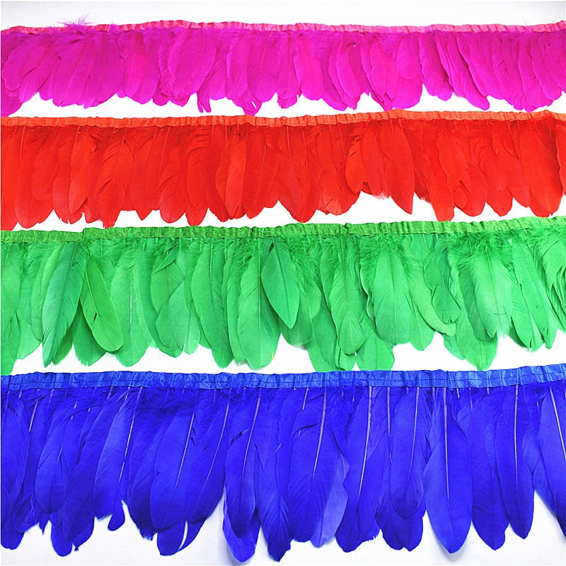 1 metar/lot Obrub vrpce od zlatnog guščjeg perja 15-20 cm Ručno perje za izradu nakita Ukrasna haljina Plumas materijal