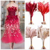 50 tk/partii triibulised pleegitatud coque suled kleitidele Dekoratsioon Näputöö Käsitöö Aksessuaarid 15-20cm Kuke kukeseened