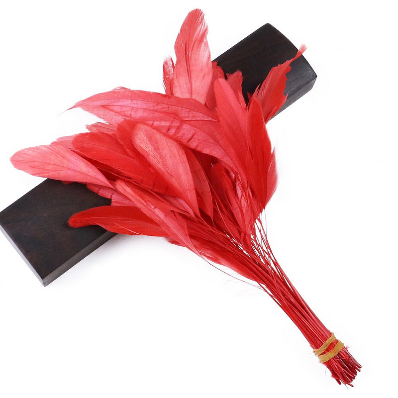 50 tk/partii triibulised pleegitatud coque suled kleitidele Dekoratsioon Näputöö Käsitöö Aksessuaarid 15-20cm Kuke kukeseened