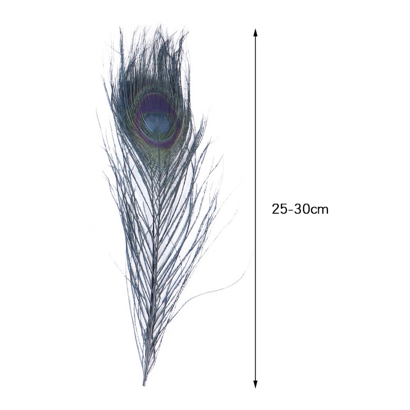 Värvitud paabulinnusuled 25-30 CM/10-12 tolli isetegemine rõivaste õmblemiseks kodus peokaunistusteks, käsitööks tarvikud, 10 tk/partii