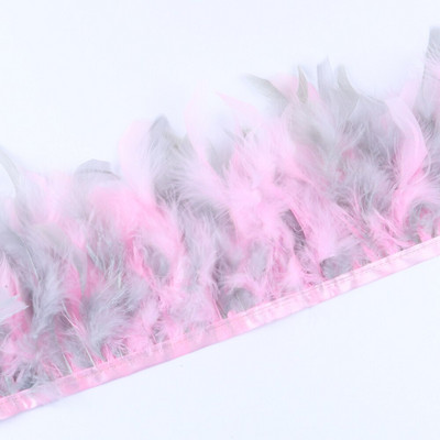 1 metar kožne ružičasto sive pureće perje za ukras vjenčanice perjanice rubna vrpca pribor za šivanje odjeće