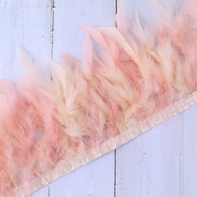 1 metar kožne ružičasto sive pureće perje za ukras vjenčanice perjanice rubna vrpca pribor za šivanje odjeće
