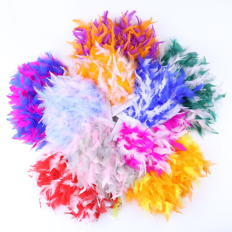 1 metar kožne ružičasto sive pureće perje za ukras vjenčanice perjanice rubna vrpca pribor za šivanje odjeće