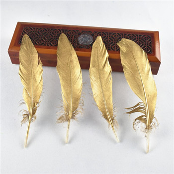 20Pcs Dip Golden Head Feathers Goose 15-20cm/6-8\