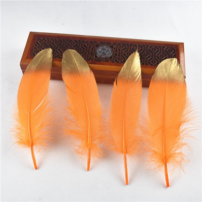 20 tk Kuldse peaga hanesuled 15-20 cm/6-8" valged naturaalsed faasanisuled käsitööks Kuldsed suled isetehtud plumas karnaval