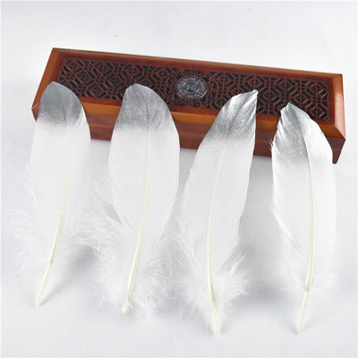 20 tk Kuldse peaga hanesuled 15-20 cm/6-8" valged naturaalsed faasanisuled käsitööks Kuldsed suled isetehtud plumas karnaval