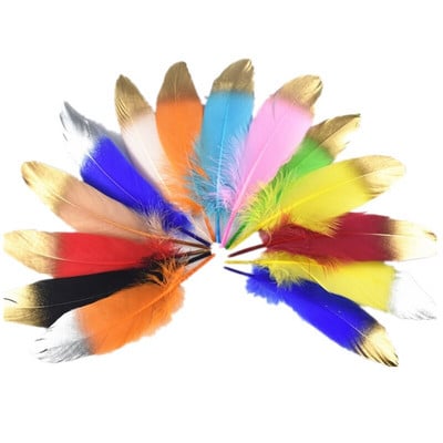 20 tk Kuldse peaga hanesuled 15-20 cm/6-8" valged naturaalsed faasanisuled käsitööks Kuldsed suled isetehtud plumas karnaval