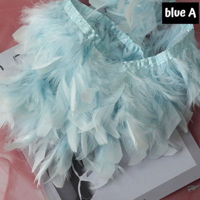 Χνουδωτά φτερά γαλοπούλας Boa Trim Craft Βαμμένα Plumas Κορδέλα κρόσσια για κεντρικά για τραπέζια γάμου Diy Facinator Feather