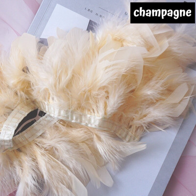 Χνουδωτά φτερά γαλοπούλας Boa Trim Craft Βαμμένα Plumas Κορδέλα κρόσσια για κεντρικά για τραπέζια γάμου Diy Facinator Feather