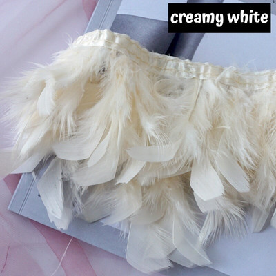 Χνουδωτά φτερά γαλοπούλας Boa Trim Craft Βαμμένα Plumas Κορδέλα κρόσσια για κεντρικά για τραπέζια γάμου Diy Facinator Feather