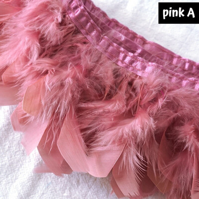 Χνουδωτά φτερά γαλοπούλας Boa Trim Craft Βαμμένα Plumas Κορδέλα κρόσσια για κεντρικά για τραπέζια γάμου Diy Facinator Feather