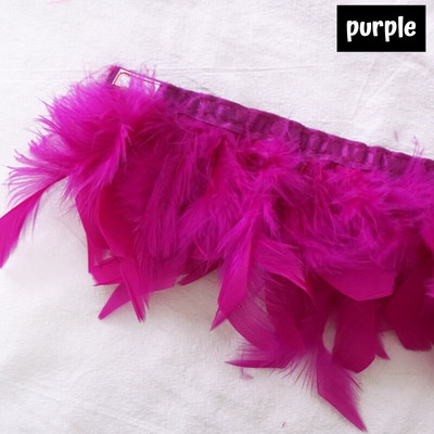 Χνουδωτά φτερά γαλοπούλας Boa Trim Craft Βαμμένα Plumas Κορδέλα κρόσσια για κεντρικά για τραπέζια γάμου Diy Facinator Feather