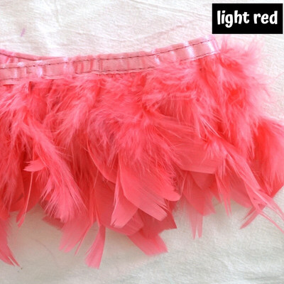 Χνουδωτά φτερά γαλοπούλας Boa Trim Craft Βαμμένα Plumas Κορδέλα κρόσσια για κεντρικά για τραπέζια γάμου Diy Facinator Feather