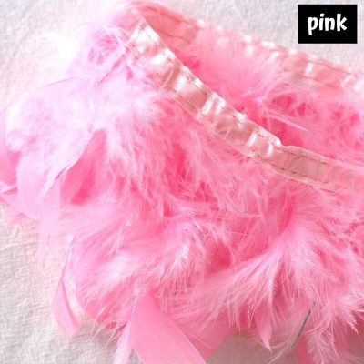 Χνουδωτά φτερά γαλοπούλας Boa Trim Craft Βαμμένα Plumas Κορδέλα κρόσσια για κεντρικά για τραπέζια γάμου Diy Facinator Feather