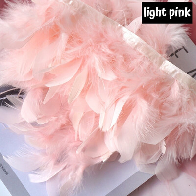 Χνουδωτά φτερά γαλοπούλας Boa Trim Craft Βαμμένα Plumas Κορδέλα κρόσσια για κεντρικά για τραπέζια γάμου Diy Facinator Feather