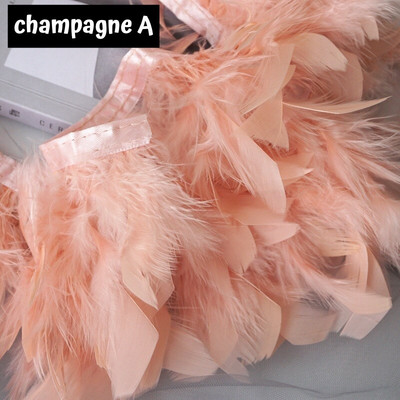 Χνουδωτά φτερά γαλοπούλας Boa Trim Craft Βαμμένα Plumas Κορδέλα κρόσσια για κεντρικά για τραπέζια γάμου Diy Facinator Feather