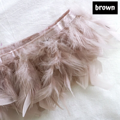Χνουδωτά φτερά γαλοπούλας Boa Trim Craft Βαμμένα Plumas Κορδέλα κρόσσια για κεντρικά για τραπέζια γάμου Diy Facinator Feather