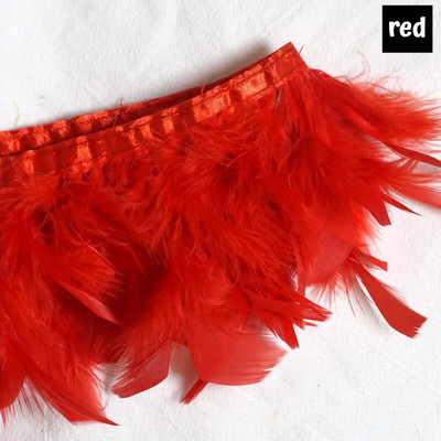 Χνουδωτά φτερά γαλοπούλας Boa Trim Craft Βαμμένα Plumas Κορδέλα κρόσσια για κεντρικά για τραπέζια γάμου Diy Facinator Feather