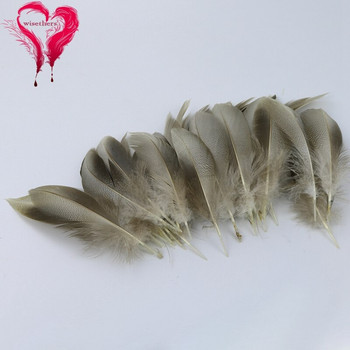 100 ΤΕΜ/Παρτίδα Φτηνά λευκασμένα σγουρά φυσικά γκρίζα φτερά αγριόπαπιας άγριας πάπιας 10-15 cm για μάσκα κεφαλής DIY Crafts Decoration λοφίο