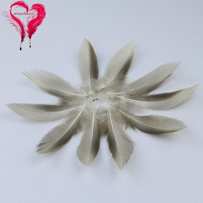 100 buc/lot pene de rață sălbatică gri natural albite ieftine crețuri 10-15 CM pentru mască, coafură, bricolaj, artizanat, penna de decorare