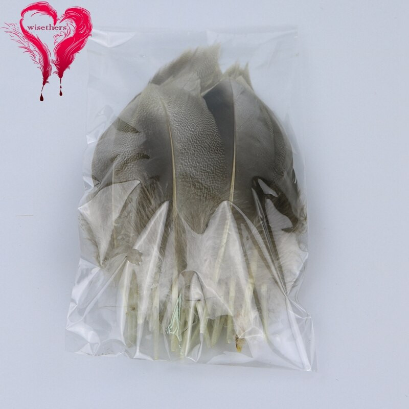 100 buc/lot pene de rață sălbatică gri natural albite ieftine crețuri 10-15 CM pentru mască, coafură, bricolaj, artizanat, penna de decorare