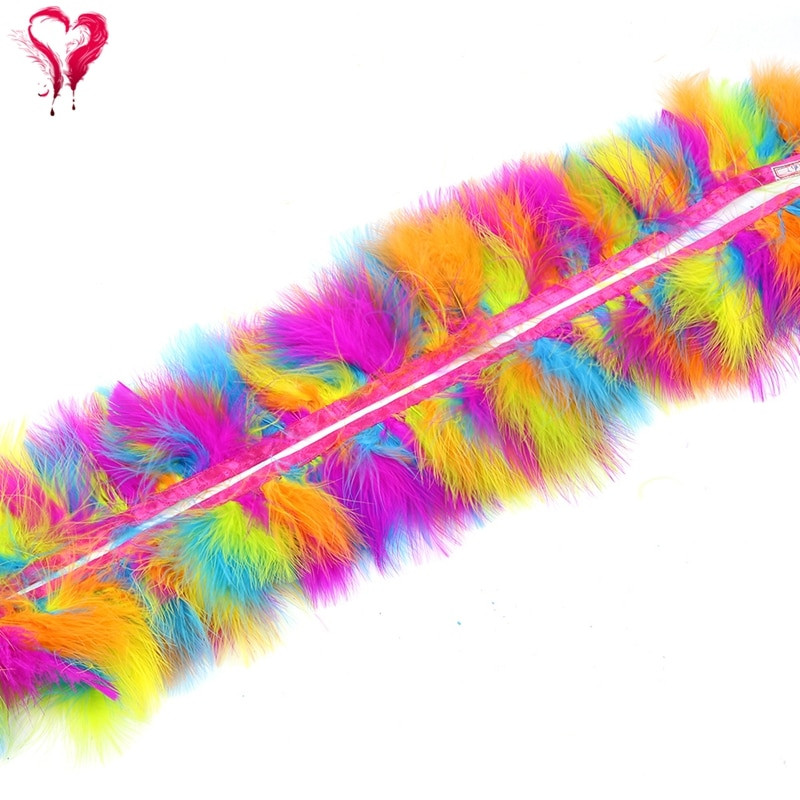 1 metar širine 7-9 CM meko obojeno obojeno višebojno pureće krv Marabou perje Obrub Satenska vrpca Ukrasna čipka