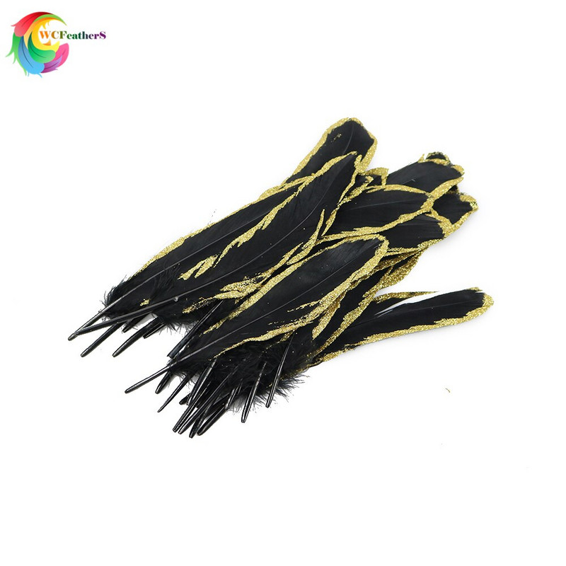 WCFeatherS 10 tk kullasse kastetud musta hanesulgi 15-20 cm DIY tarvikud Peakatte Kaunistussuled käsitööks