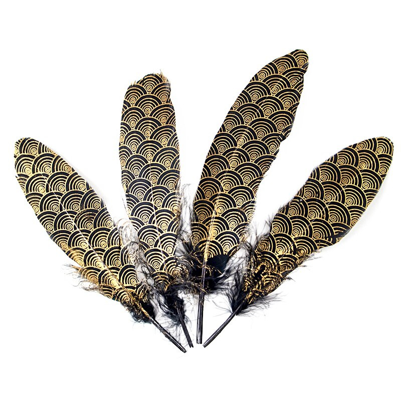 10 bucăți pene de gâscă naturale negre, solzi de pește15-20 cm/4-6 inch pentru bricolaj, juju, pălărie, accesorii pentru îmbrăcăminte, bijuterii, decorați penne