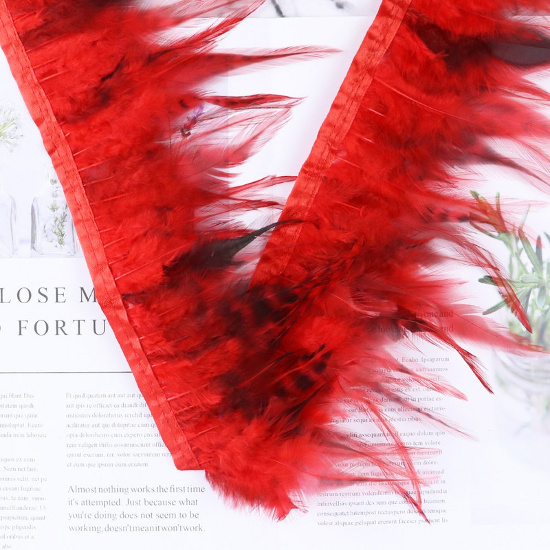 1 metar Obrubljena vrpca od zelenog pijetlovog perja za rukotvorine Dodaci za haljine Šivanje Odjeća Pileće perje Perje Rese na rasprodaji