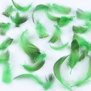 Φτερό πάπιας 50 τμχ Μαύρη ρίγα χήνας λοφία Διακόσμηση για χειροτεχνίες Τεχνητό φτερό 5-10 εκ. Πράσινο μαλακό μαλακό προμήθειες αξεσουάρ