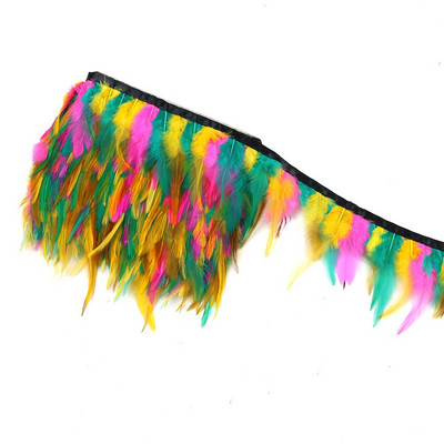 1 metar Obrubovi od višebojnog pijetlovog perja Visina 4-6 inča Vrpca od prirodnog fazanskog perja Pribor za šivanje haljine/suknje
