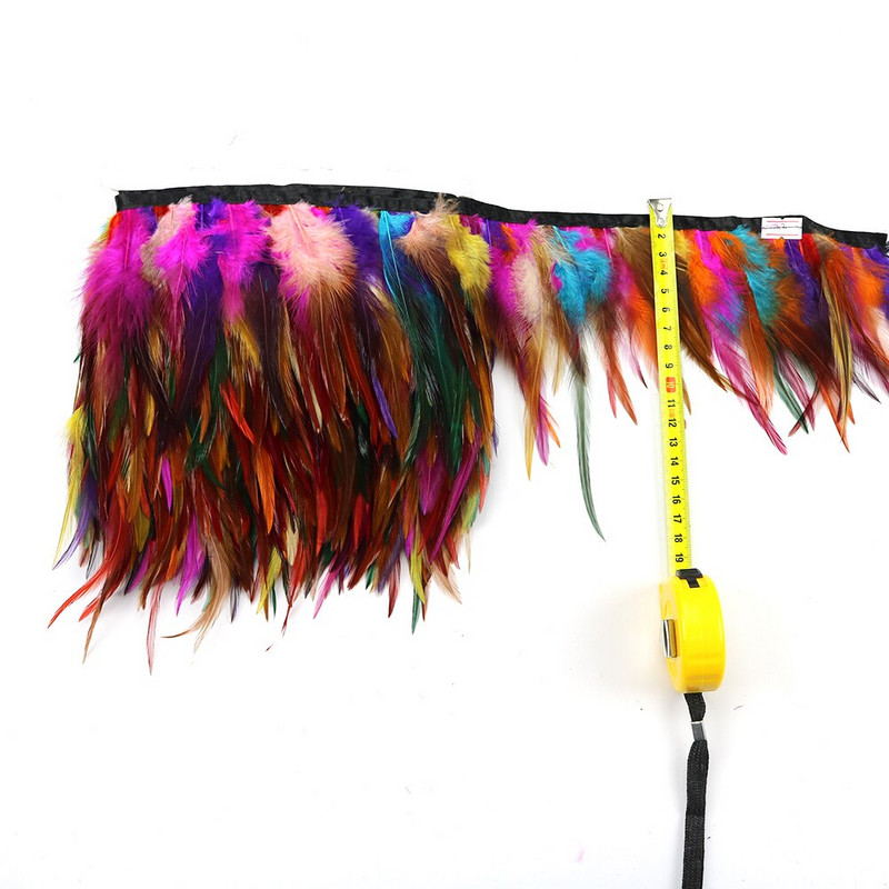 1 metar Obrubovi od višebojnog pijetlovog perja Visina 4-6 inča Vrpca od prirodnog fazanskog perja Pribor za šivanje haljine/suknje