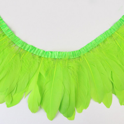 Κορδέλα με κρόσσια φτερά χήνας 1 μέτρου Πολύχρωμα φτερά χήνας Διακοσμητικά για πάρτι Φόρεμα/Φούστα Αξεσουάρ λοφίο 15-20cm