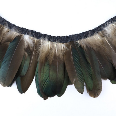 Κορδέλα με κρόσσια φτερά χήνας 1 μέτρου Πολύχρωμα φτερά χήνας Διακοσμητικά για πάρτι Φόρεμα/Φούστα Αξεσουάρ λοφίο 15-20cm