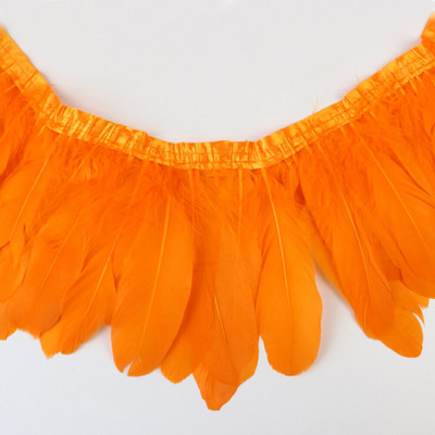 Κορδέλα με κρόσσια φτερά χήνας 1 μέτρου Πολύχρωμα φτερά χήνας Διακοσμητικά για πάρτι Φόρεμα/Φούστα Αξεσουάρ λοφίο 15-20cm