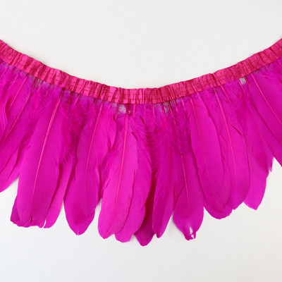 Κορδέλα με κρόσσια φτερά χήνας 1 μέτρου Πολύχρωμα φτερά χήνας Διακοσμητικά για πάρτι Φόρεμα/Φούστα Αξεσουάρ λοφίο 15-20cm