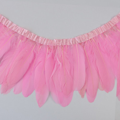 Κορδέλα με κρόσσια φτερά χήνας 1 μέτρου Πολύχρωμα φτερά χήνας Διακοσμητικά για πάρτι Φόρεμα/Φούστα Αξεσουάρ λοφίο 15-20cm