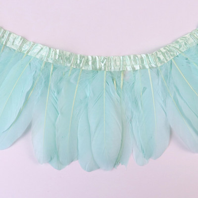 Κορδέλα με κρόσσια φτερά χήνας 1 μέτρου Πολύχρωμα φτερά χήνας Διακοσμητικά για πάρτι Φόρεμα/Φούστα Αξεσουάρ λοφίο 15-20cm