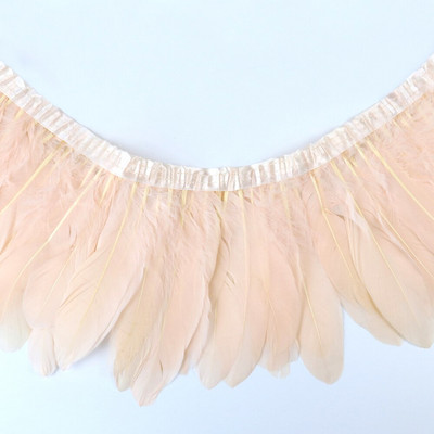Κορδέλα με κρόσσια φτερά χήνας 1 μέτρου Πολύχρωμα φτερά χήνας Διακοσμητικά για πάρτι Φόρεμα/Φούστα Αξεσουάρ λοφίο 15-20cm