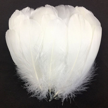 100ΤΜ/Παρτίδα Φυσικά Πολύχρωμα Φτερά Κοσμήματα Γάμου Κατασκευή Φτερών Χήνας Χριστουγεννιάτικες Χειροτεχνίες DIY Διακόσμηση Plumas 15-20cm